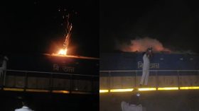 সিলেটে চলন্ত ট্রেনে আগুন